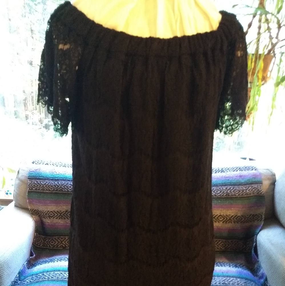 Monteau XL black crochet mini dress